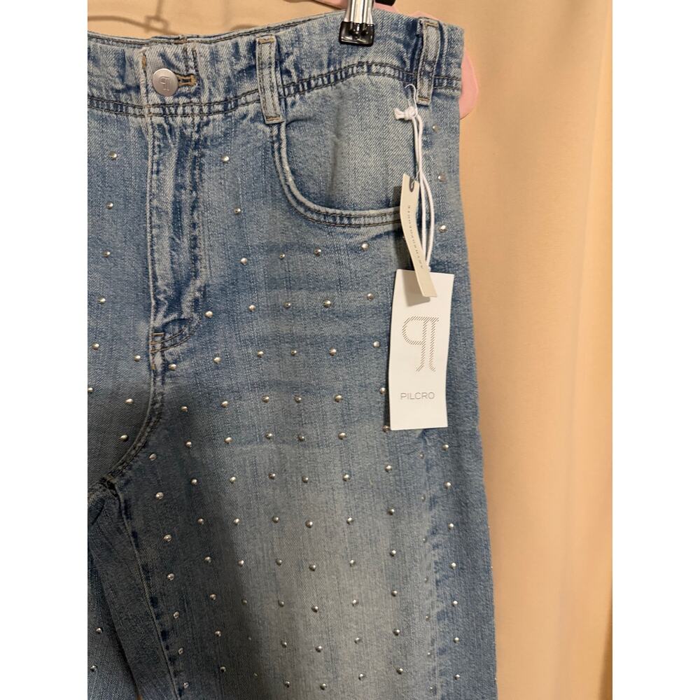 Pilcro The Adi Mid-Rise Studded Flare Jeans Size 29 - Picture 4 of 9